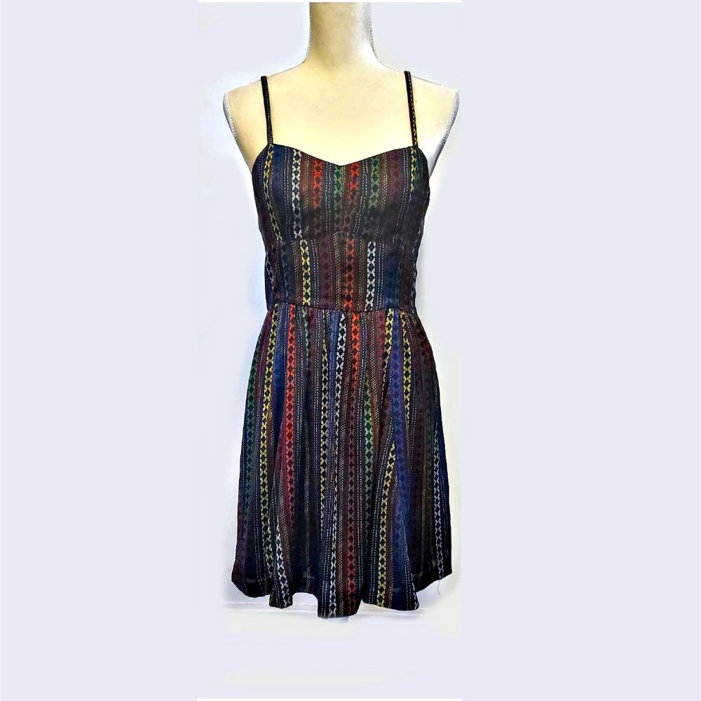 Women's JACK Strappy Sleeveless Black Green Red Yellow White Blue Dress Sz M EUC